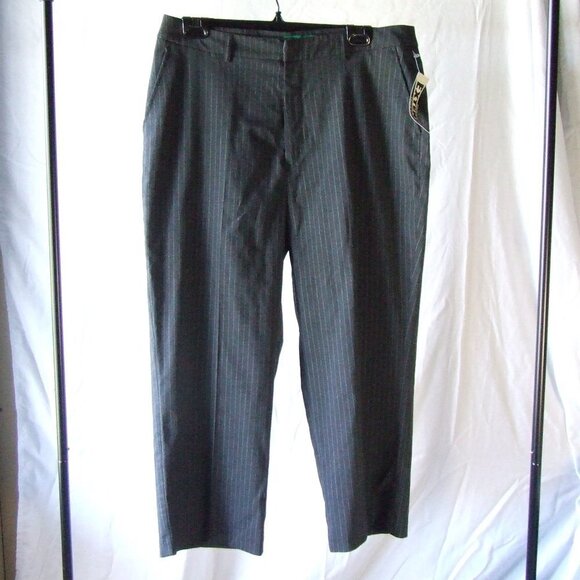 Le Redoute pants pinstripe vintage NWT new old stock grey white plus size 14 - Picture 1 of 11